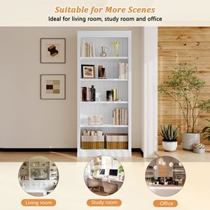 83.4 \ "alta Free-standing libreria in legno a 5 livelli Organizer per decorazioni per la casa per CDs/libri/film soggiorno Home Office - Product Image 6