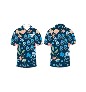 Camisa Polo Azul con Estampado Floral para Hombre, Camisa de Golf Informal de Verano de Manga Corta, Transpirable y Ligera - Product Image 6