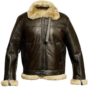 Chaqueta de Cuero Genuino de Piel de Oveja para Hombre, Negra y Marrón, Transpirable, Estilo Motero Vintage, Tejida, OEM, Tallas Grandes - Product Image 2