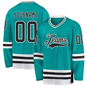 Maillot de hockey sur glace de qualité supérieure, nom et numéro personnalisés, logo (transfert thermique/broderie/impression numérique), 100% polyester - Product Image 1