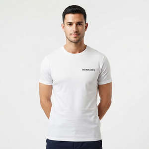 T-shirt blanc uni pour homme – Vente en gros de t-shirts en coton de haute qualité pour hommes - Product Image 2