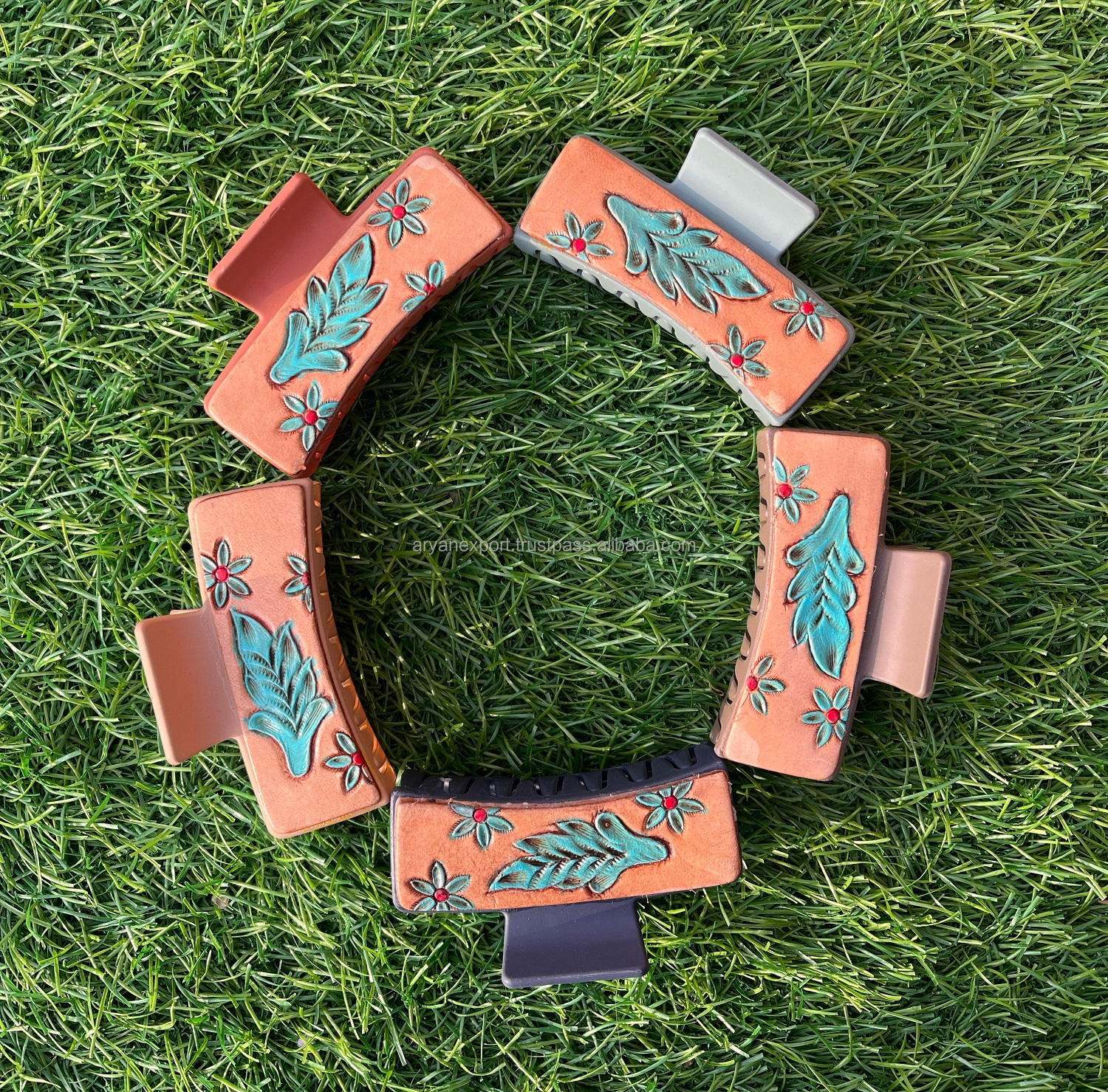 Brown With Turquoise Tooling