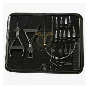 Hair Extension Tool Kit Micro Ring Loop Needle <b>Pliers</b> <b>Set</b> Nano Beads DIY Salon Tools with Portable Case - Product Image 2
