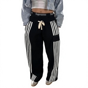 Hot Selling Unisex Cotton Flared Side <b>Strips</b> Pants Custom Print Logo Casual Hip-Hop Baggy Style Streetwear Fashion Sweatpants - Product Image 1