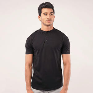 Camiseta Henley de Alta Calidad para Hombre, Corte Ajustado, Manga Corta, Cuello Redondo, 220g, 100% Algodón, Logotipo Serigrafiado, Estilo Urbano - Product Image 1