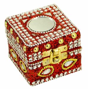 Small Jewelry <b>Box</b> with Mirror Lid Decorative Storage Organizer for Rings <b>Earrings</b> Travel Case Home Bulk Supply - Product Image 2