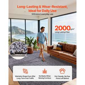 Blue-Gray Indoor 8 X 10 ft Plush Area <b>Rugs</b> <b>Thick</b> Durable High-<b>Pile</b> High-Traffic Non-Shedding Non-Slip Backing Long <b>Pile</b> Areas - Product Image 3