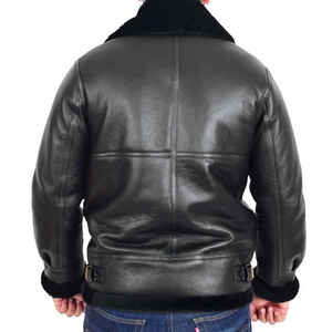 Chaqueta de Cuero Reversible para Hombre, Talla Única, Cómoda, Aspecto Profesional Completamente Negro para Invierno, Transpirable, Estilo Urbano - Product Image 3
