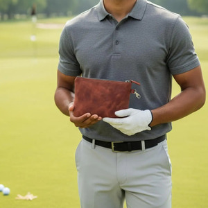 Hochwertiger Golf-Organizer aus Leder mit langlebiger Hardware und stilvollem, handgefertigtem Finish zum günstigen Preis im Großhandel erhältlich. - Product Image 1