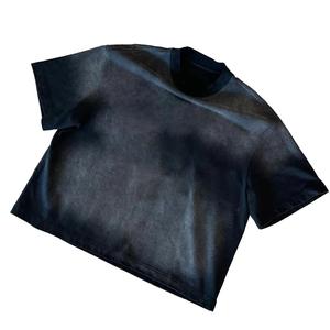 Camiseta Vintage Estilo Urbano, Oversize con Hombros Caídos, Impresión Personalizada de Alta Calidad, Lavado Ácido Intenso para Hombre - Product Image 1