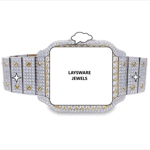 ผ่านเครื่องทดสอบเพชรนาฬิกาผู้ชายทำจากสเตนเลสสตีลหรูหราฮิปฮอปเท่ๆพร้อมกลไกการเคลื่อนที่ของหน้าปัดเข็มชี้ - Product Image 5