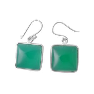 Pendientes colgantes finos de Plata de Ley 925 con sello de lujo, diseño increíble, piedras preciosas de ónix verde Natural, estilo religioso de compromiso caliente - Product Image 1