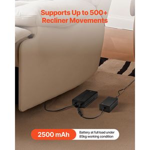 Batterie rechargeable pour fauteuil inclinable 2500 mAh, universelle, 2 broches, affichage LED, tension nominale 12 V, pour meubles inclinables - Product Image 2