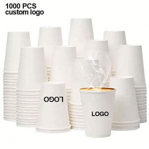 Vaso de Café Desechable de Papel Kraft Ecológico de 8oz, Impresión Personalizada, Doble Pared, Blanco, para Llevar, con Logotipo Personalizado - Product Image 3