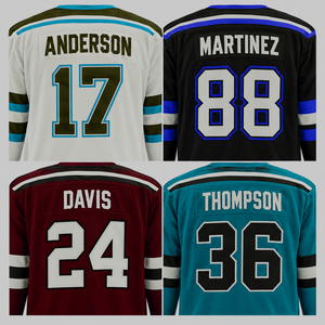 Camisetas de Hockey sobre Hielo Anderson 17 Martinez 88 Davis 24 Thompson 36 para Hombre, Sublimadas, Manga Larga, Poliéster que Absorbe la Humedad - Product Image 1