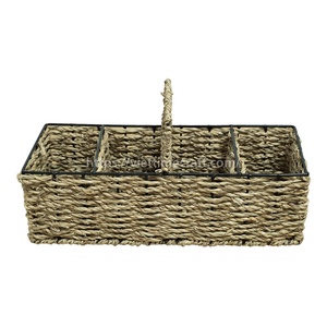 Portautensilios de Bambú Tejido a Mano Viettimecraft, Más Vendido, con Asa Trenzada, Cuatro Compartimentos, Ecológico, Apto para Lavavajillas y Horno - Product Image 2