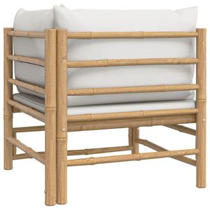 Divano da giardino in bambù grigio chiaro con illuminazione elegante - Product Image 5