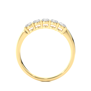 Bague en diamant taille ronde 0,51 carat, bague en diamant naturel avec 5 pierres de diamant, bijoux fins en diamant d'Inde - Product Image 6