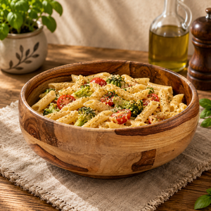 Bol de service rond en bois pour salade, fruits, pâtes – Vaisselle artisanale pour mariage, fête, maison – Vente chaude - Product Image 1