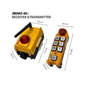Control Remoto Inalámbrico Industrial para Grúas y Elevadores de Servicio Pesado, Sistema de 7 Botones, Modelo JREMO 6K+ con Señal Manual - Product Image 2
