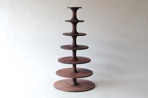 Handcrafted Wooden Cake Stand with Raised Pedestal Base for Cakes Pastries Desserts and Home Entertaining - Product Image 3