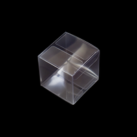 Boîte carrée pliable en PET transparent 60x60x60mm, emballage cube transparent avec vernis pour bougies parfumées, cires fondantes, emballage cadeau