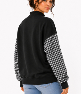 Custom Mockneck Cotton HeavyWeight <b>Jumper</b> Embroidered Soft Fleece <b>Turtlenecks</b> Crewneck Oversized Mock Neck Sweatshirt <b>Women</b> - Product Image 5