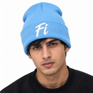 High Quality Acrylic Knit Beanie Hat Custom Adult Cuffed Knit Hats With 3D Embroidery logo Unisex Streetwear Y2K Warm Headwear - Product Image 5