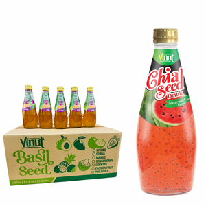 KIWI Chia Seed 290ml JUICE drink ขวดแก้วแบบกล่องขวดแก้วบรรจุน้ำตาลไม่มียี่ห้อ OEM OEM OEM ฉลากส่วนตัวตัวอย่างฟรี - Product Image 1