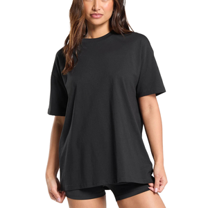 T-shirt personnalisé pour femmes, de haute qualité, en coton lourd 200g, coupe ajustée, décontracté, élégant, respectueux de l'environnement, avec appliques et boutons - Product Image 3