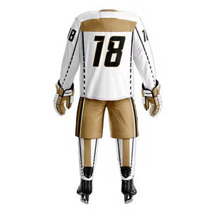 Ensembles d'uniformes de hockey sur glace unisexes de haute qualité, 100 % nylon, style sportif, confortables, respirants, design personnalisé, vente chaude - Product Image 6