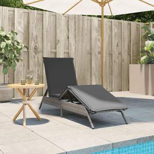 Grand transat gris en rotin PE et acier thermolaqué pour une relaxation extérieure impressionnante - Product Image 3