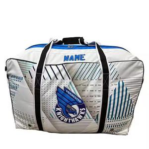 Bolsa Deportiva Resistente de 600D, Capacidad de 50-70L, Azul Marino con Ribete Blanco y Espacio para Logotipo - Product Image 3