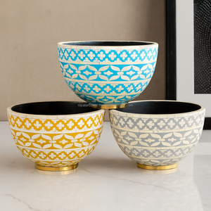 Bol décoratif en résine bohème écologique fait à la main de luxe pour la décoration de la maison, centre de table moderne, fruits, collations, bijoux, cadeau d'affaires - Product Image 6