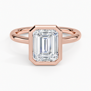 Modern Classic Solitaire <b>Ring</b> with Elegant 14K Rose Gold Bezel Setting - Product Image 1