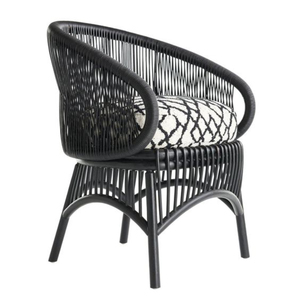Silla de Ratán de Excelente Calidad para Hogar, Hotel, Escuela y Apartamentos, Muebles de Lujo con Patas de Metal Negro de la India - Product Image 6