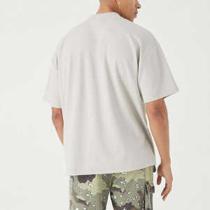 Graphic HeavyweightKnitted Breathable Blank <b>Box</b> Tee T-shirt Men <b>Drop</b> Shoulder Boxy Fit Oversized Heavyweight 100% Cotton - Product Image 5