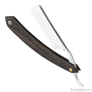 Professional Foldable Men's Straight <b>Razor</b> Wood Handle Black Stainless Steel Blade Disposable Single Blade Face Body Custom Logo - Product Image 5