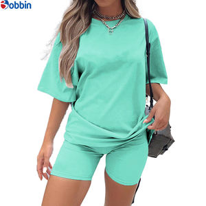 Conjunto Deportivo de Verano Estilo Hip Hop para Mujer, Ecológico, de Secado Rápido, Transpirable, con Franjas Laterales, Camiseta Corta Casual hasta la Rodilla, Estilo Vintage - Product Image 2