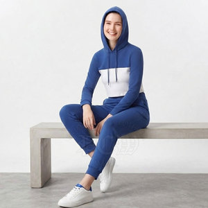 Ensemble de survêtement court d'hiver pour femme, 100 % coton, léger, séchage rapide, 2 pièces, décontracté, tendance, tenue assortie, streetwear, vente en gros - Product Image 6