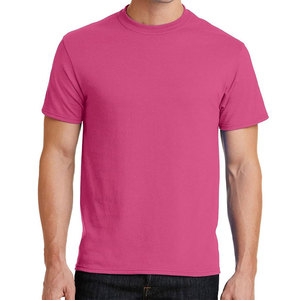 เสื้อยืดคอกลมยูนิเซ็กส์ สีชมพูล้วน ผ้าฝ้าย 100% สำหรับผู้ชาย ราคาขายส่ง สินค้าขายดี ระบายอากาศได้ดี - Product Image 1