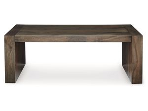 Table basse de salon attrayante avec pieds en bois à motif diamant moderne et plateau carré en bois de manguier massif, finition noyer chaud - Product Image 2