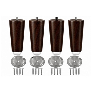 Support de rangement pour couverts en bois de noyer de qualité supérieure, taille personnalisée, à fixation au sol, lot de 4, avec plaque de fixation en acier inoxydable, style traditionnel - Product Image 1
