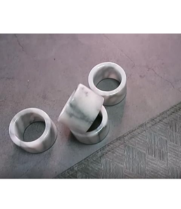 Ronds de serviette en marbre blanc, luxueux, faits à la main, créatifs, en marbre naturel, lot de 4, élégants - Product Image 6