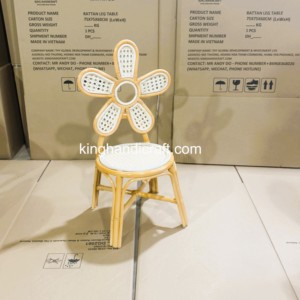 Silla Infantil de Mimbre Hecha a Mano, Ecológica, de Ratán Natural, Muebles para Eventos Infantiles, Personalizable OEM - Product Image 1