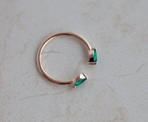 Unique Marquise cut <b>emerald</b> wedding band women solid Yellow <b>Silver</b> <b>emerald</b> <b>ring</b> art deco matching wedding band handmade jewelry - Product Image 2