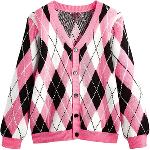 Pull en mohair pour homme, cardigan à motif jacquard duveteux, manteau tricoté personnalisé avec logo, vêtements en tricot chauds et décontractés pour l'hiver - Product Image 2