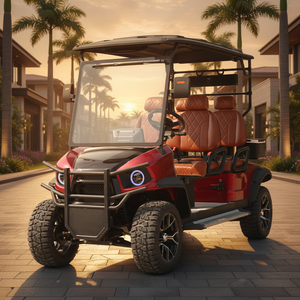 Voiturette de golf électrique écologique 4 places avec éclairage LED pour les stations balnéaires et les terrains de golf et contrôleur Curtis - Product Image 1