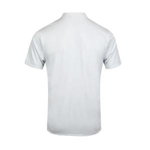 T-shirt col roulé zippé blanc pour homme, coupe droite, décontracté, tricoté, 100 % coton, logo frontal, respirant - Product Image 2