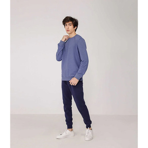 Conjunto Deportivo de Invierno para Hombre con Ribete en Contraste, Chaqueta con Cuello Alto y Pantalones Jogger de Fibra de Bambú, Ropa Deportiva Informal para Correr, Fitness y Uso Urbano - Product Image 3
